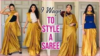 How To Style a SAREE In Different Ways  Simple Saree Draping Ideas  Himani Aggarwal [upl. by Adnaloy163]