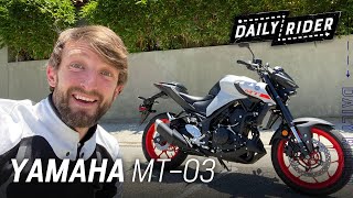 2020 Yamaha MT03 Review  Daily Rider [upl. by Atsirt]