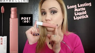 NEWMaybelline Superstay Matte Ink Lipstick POET Review Demo Swatch vs loyalist 2019 Fair skin [upl. by Asserat]