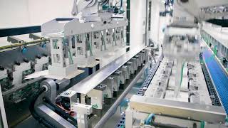 Schubert  highly flexible packaging machine for packing flowpacks into cartons [upl. by Xuaeb994]