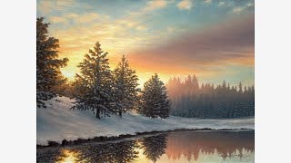 A Snowy Winter Landscape Painting  quotOne Quiet Morningquot [upl. by Icnan9]