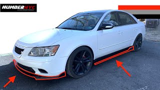 How to Install Universal Side Skirts Lip Spoiler on any Car the Easy Way  Vinyl Wrap lower Panels [upl. by Anikal95]