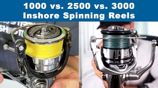 Inshore Spinning Reel Sizes 1000 vs 2500 vs 3000 Series Reels [upl. by Ettevroc966]