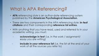 APA citation amp referencing for beginners [upl. by Yrocal]