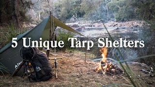 5 Unique Tarp Shelters for Camping amp Bushcraft [upl. by Freeland]