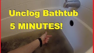 How To Easily Unclog Bathtub Shower Drain in 5 minutes Jonny DIY [upl. by Leinadnhoj]