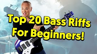 Top 20 MUST KNOW Bass Riffs For Beginners tabs amp tutorial [upl. by Ania]