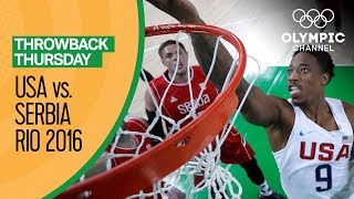 USA vs Serbia  Basketball  Rio 2016  Condensed Game  Throwback Thursday [upl. by Gefell]