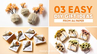 03 Easy DIY Handmade Gifts Ideas from A4 PAPER  AMY DIY CRAFT [upl. by Nielson]