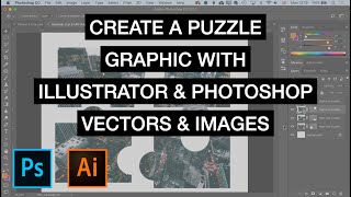 Create a Puzzle Graphic Using Adobe Illustrator amp Photoshop [upl. by Kirbie]