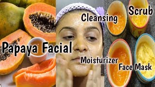 How to do papaya fruit facial for glowing n clear skin at homeRemoves dark spots n dry skin [upl. by Cronin]