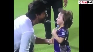 Shahrukh Khan’s son Abram spits water on him watch video  filmibeat [upl. by Imekawulo854]